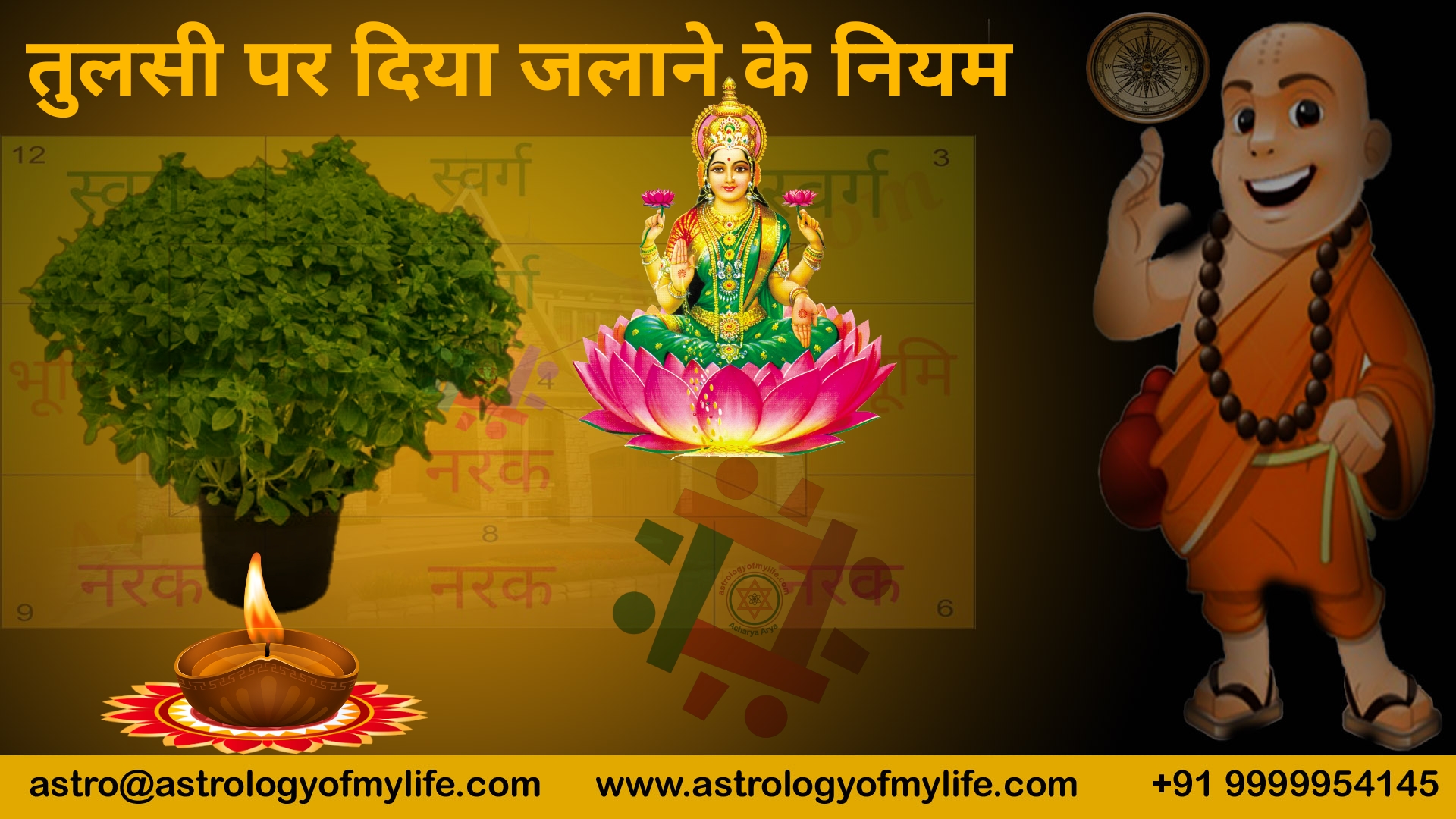 tulsi par diya jalane ke niyam - acharya - arya